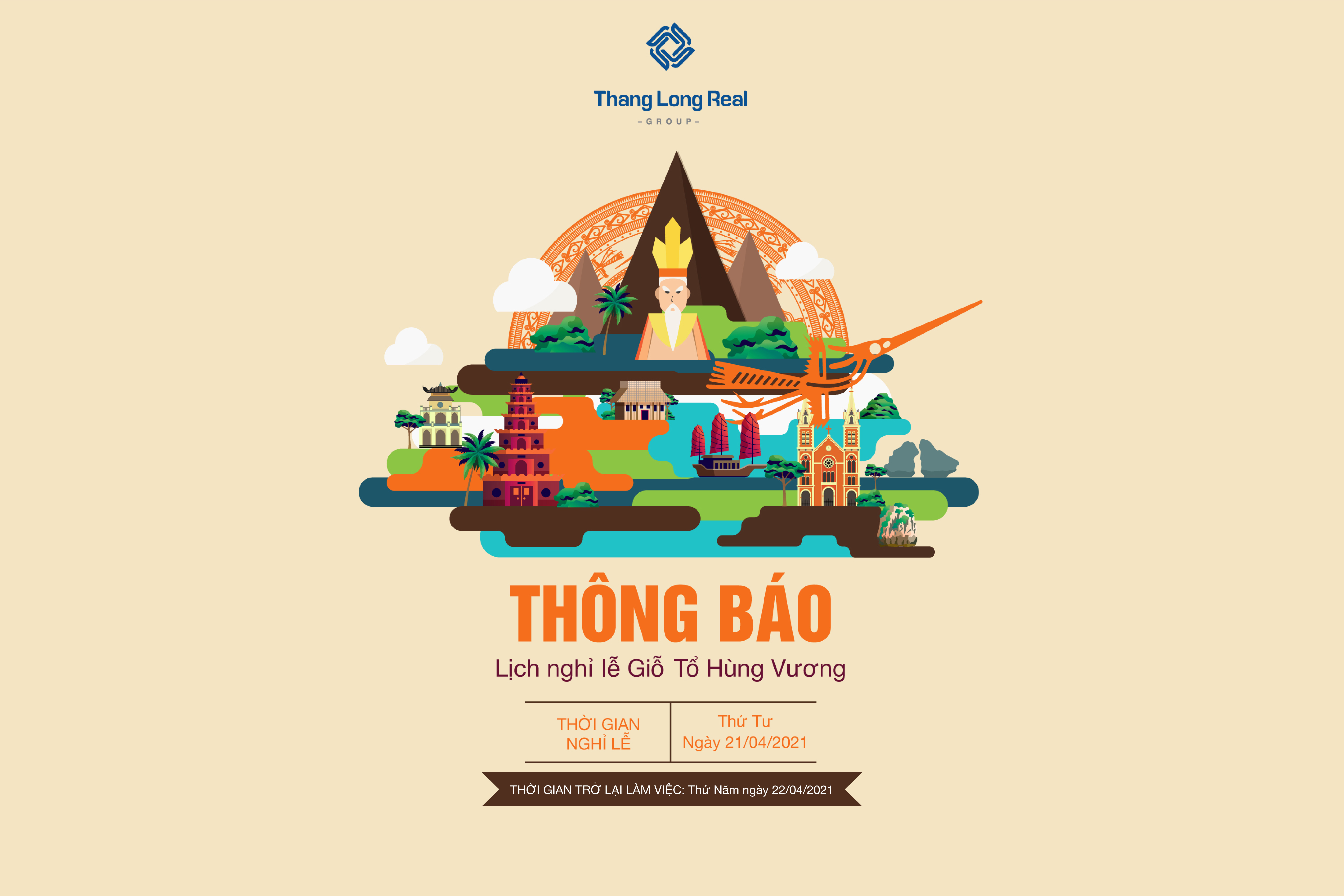 Thang Long Real Group thông báo lịch nghỉ đại lễ giỗ tổ Hùng Vương