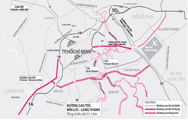 540 tỷ đồng cho một km đường cao tốc Bến Lức - Long Thành